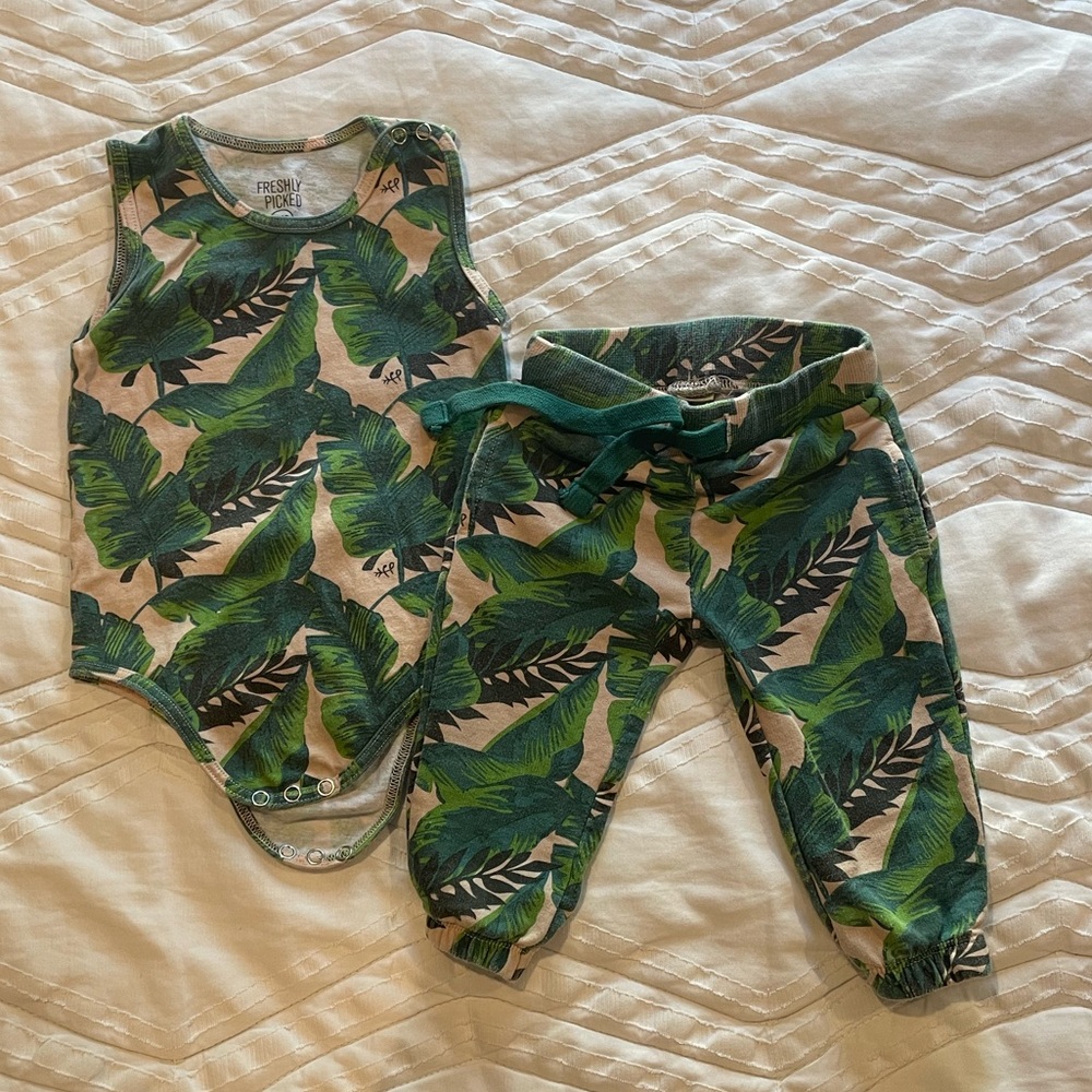 Freshly Picked Tropical Set 6mo - onesie and sweatpants